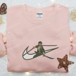 Swoosh x Roronoa Zoro Embroidered Sweatshirt: Nike-inspired Shirt Perfect Family Gift Idea