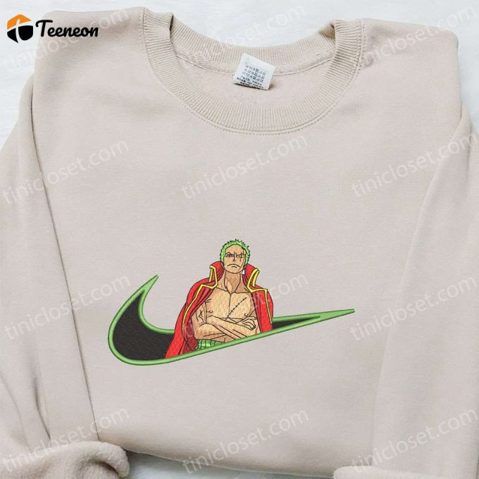 Swoosh X Roronoa Zoro King Embroidered Sweatshirt: One Piece Shirt B Gift For Men Women Family Gift