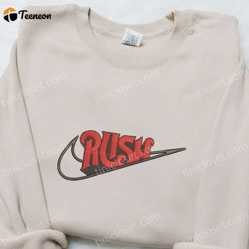 Swoosh x Rush Embroidered Hoodie: Nike Inspired Shirt B Gift for Men Women Family Gift Ideas