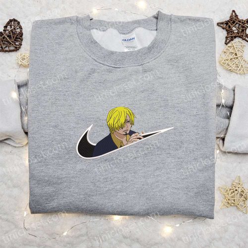 Swoosh x Sanji Anime Embroidered Hoodie – Cool Anime Clothing Perfect Family Gift Idea