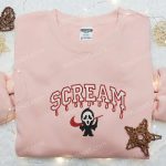 Swoosh x Scream Ghostface Embroidered Sweatshirt: Horror Movie Shirt B Gift for Men Women Gift for All Occasions