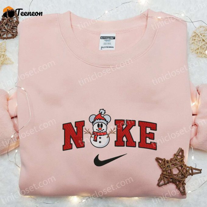 Snowman Xmas Embroidered Sweatshirt: B Gift For Men Women Gift Ideas For All Occasions Swoosh Christmas Shirt