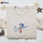 Swoosh x Sonic Embroidered Sweatshirt & Shirt: B Gift for Men Women Gift Ideas for Movie & Game Fans