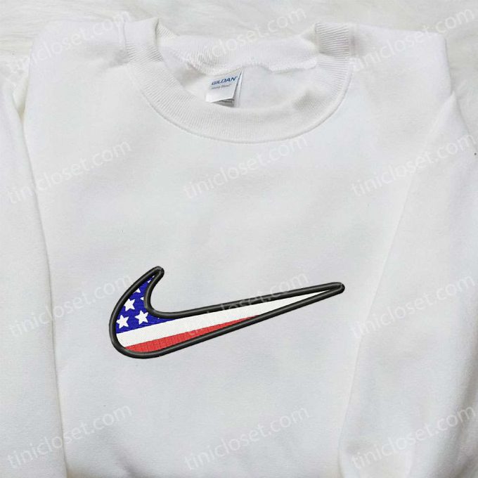 Swoosh X Usa Embroidered Hoodie: National Flag- B Gift For Men Women Gift Ideas For Family