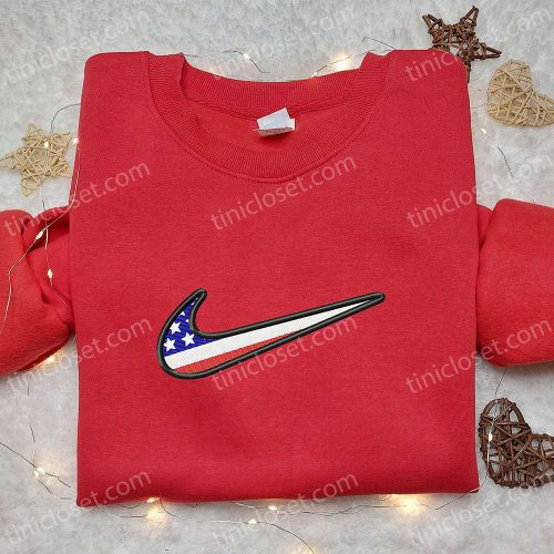 Swoosh x USA Embroidered Hoodie: National Flag D Gift for Men Women Perfect Family Gift – Get Yours Now!