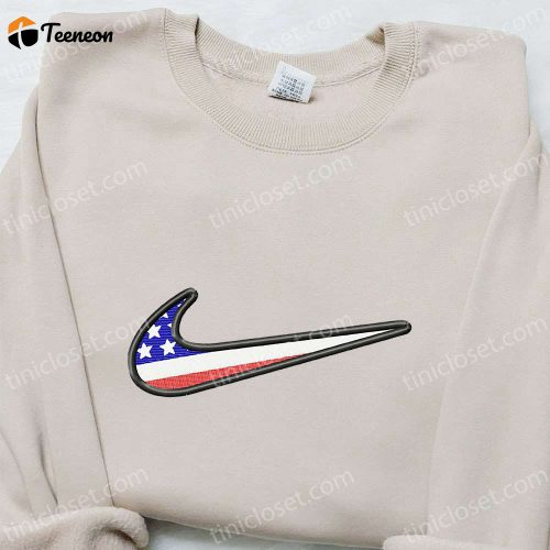 Swoosh x USA Embroidered Hoodie: National Flag D Gift for Men Women Perfect Family Gift – Get Yours Now!