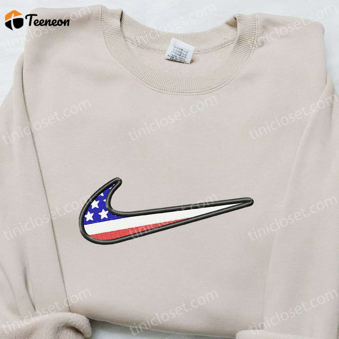 Swoosh X Usa Embroidered Hoodie: National Flag- B Gift For Men Women Gift Ideas For Family