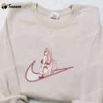 Swoosh x Zero Two Anime Embroidered Sweatshirt Nike Inspired Shirt Custom T-shirt