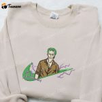 Swoosh x Zoro One Piece Anime Hoodie: Cool Embroidered Clothing Perfect Family Gift Idea