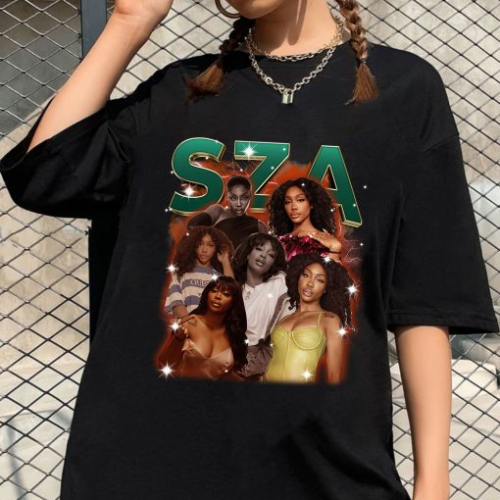 SZA 90s Vintage x Bootleg Style Rap Shirt: Retro Hip-Hop Tee for Authentic Streetwear Vibes