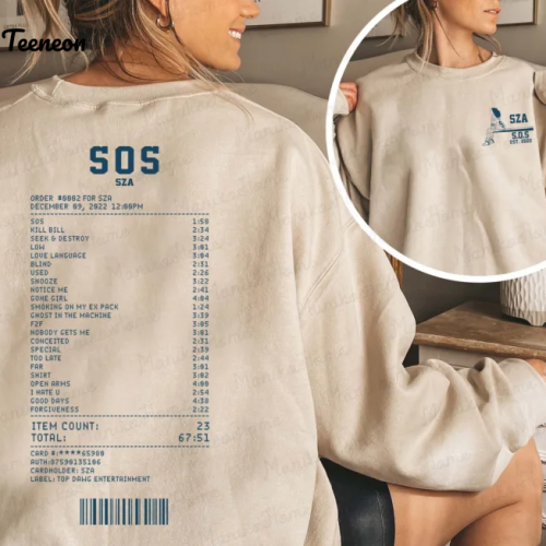 Shop the SZA SOS Album Receipt Shirt – Unique Merchandise for True Fans!