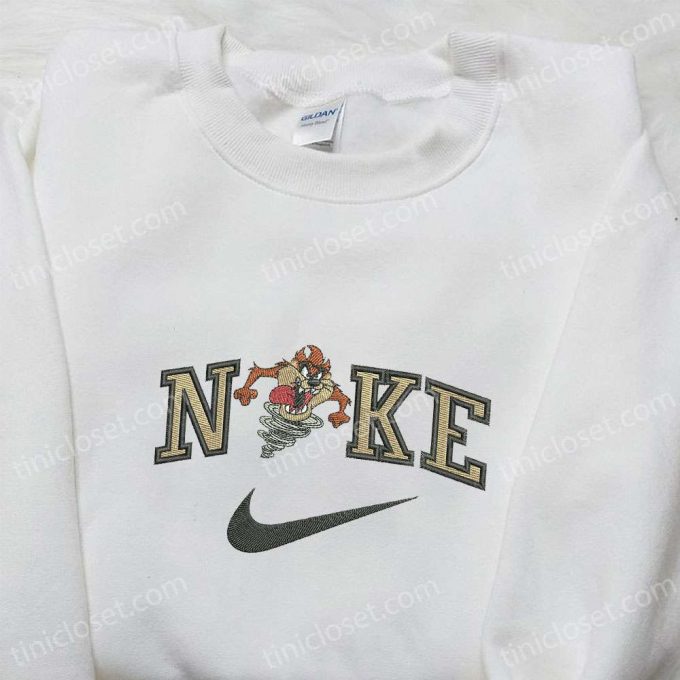 Unique Tasmanian Devil X Nike Cartoon Embroidered Shirt Disney Characters Custom Nike T-Shirt