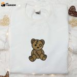 Cute Teddy Bear Embroidered Shirt: Perfect Family Gift Adorable and Stylish