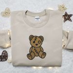 Cute Teddy Bear Embroidered Shirt: Perfect Family Gift Adorable and Stylish