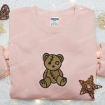 Cute Teddy Bear Embroidered Shirt: Perfect Family Gift Adorable and Stylish