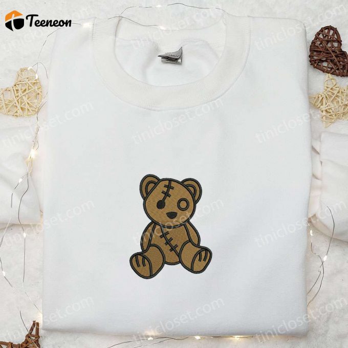 Cute Teddy Bear Embroidered Shirt: Perfect Family Gift Adorable And Stylish