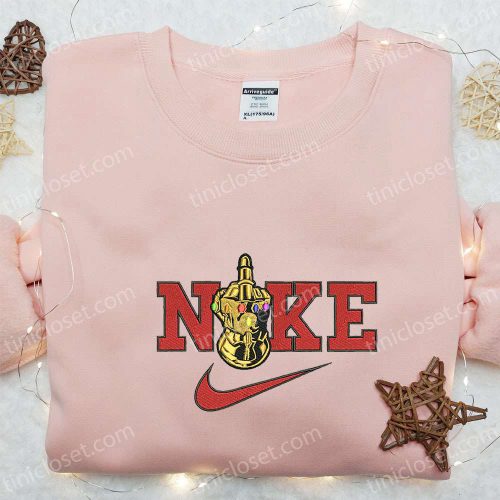 Marvel Thanos Hand x Nike Movie Embroidered Sweatshirt – Custom Marvel Cinematic Universe Shirt