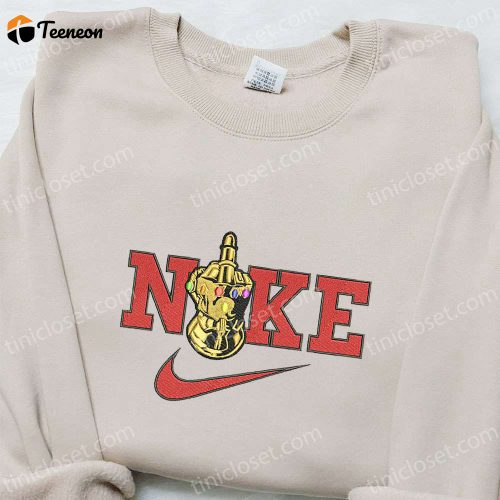 Marvel Thanos Hand x Nike Movie Embroidered Sweatshirt – Custom Marvel Cinematic Universe Shirt