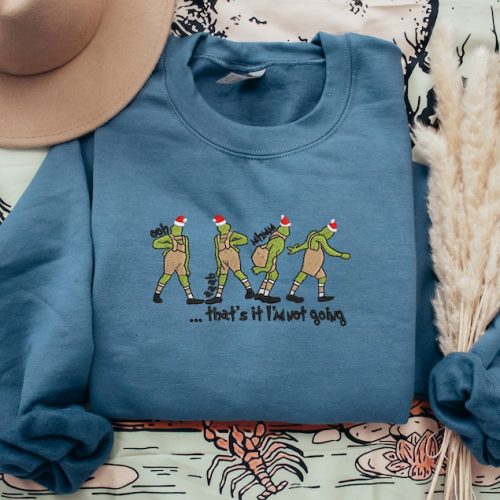 Get Festive with the That’s It I’m Not Going Christmas Embroidered Shirt – Perfect Holiday Attire!