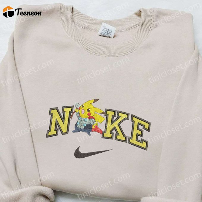 Thor Pikachu X Nike Anime &Amp;Amp; Marvel Universe Embroidered Hoodie: B Gift For Men Women Gift Ideas For Family