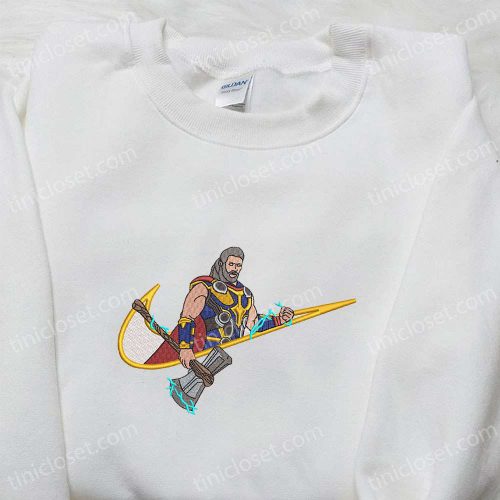 Thor x Swoosh Movie Embroidered Hoodie – Marvel Universe B Gift for Men Women Gift for Family