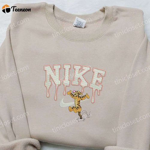 Tigger x Nike Embroidered Sweatshirt Disney Winnie The Pooh Shirt Nike Inspired Shirt