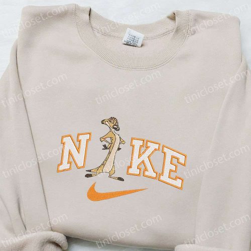 Timon x Nike Cartoon Embroidered Sweatshirt & Disney Characters T-Shirt B Gift for Men Women Family Gift Ideas