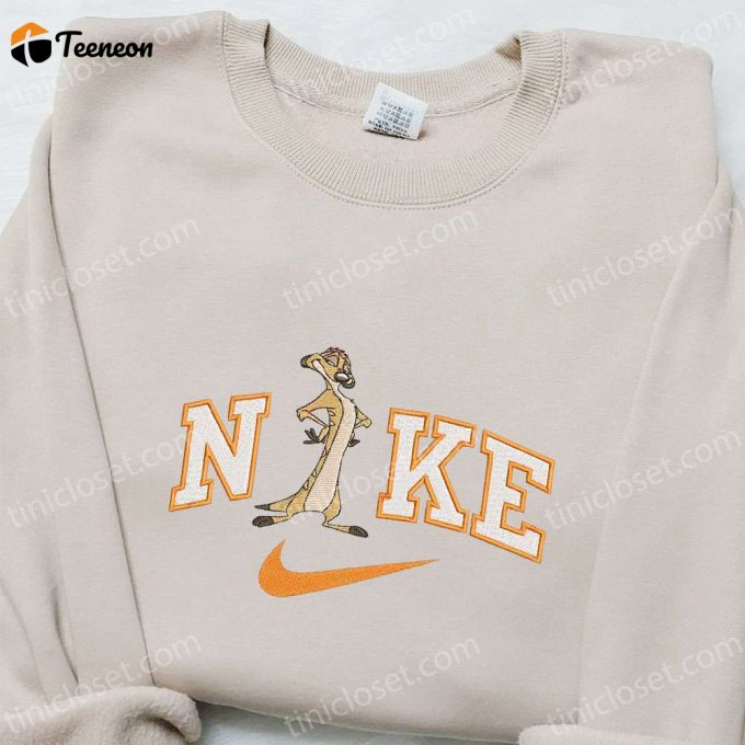 Timon X Nike Cartoon Embroidered Sweatshirt &Amp;Amp; Disney Characters T-Shirt B Gift For Men Women Family Gift Ideas