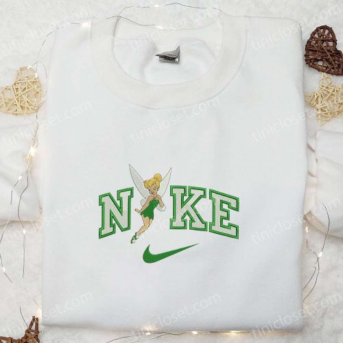 Tinkerbell x Nike Cartoon Embroidered Sweatshirt – Disney Characters Shirt Perfect Family Gift Ideas