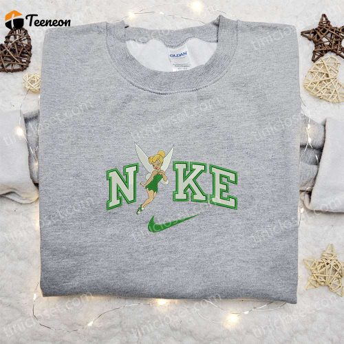 Tinkerbell x Nike Cartoon Embroidered Sweatshirt – Disney Characters Shirt Perfect Family Gift Ideas