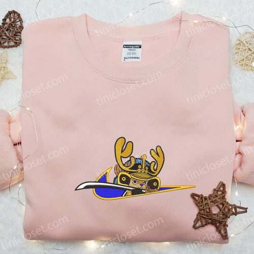 Tony Chopper x Swoosh Anime Sweatshirt: One Piece Embroidered Hoodie for the B Gift for Men Women Birthday Gift Ideas