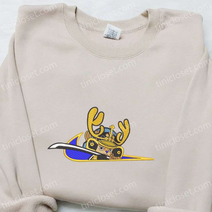 Tony Chopper X Swoosh Anime Sweatshirt: One Piece Embroidered Hoodie For The B Gift For Men Women Birthday Gift Ideas