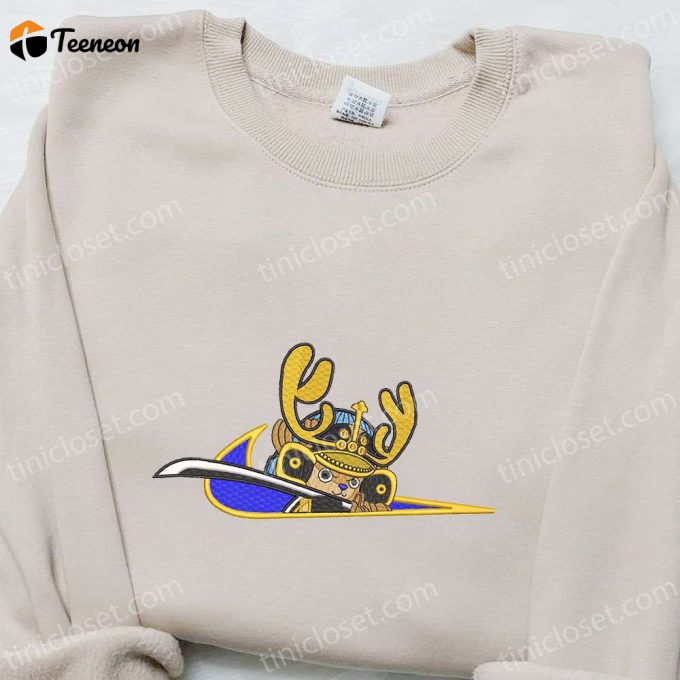 Tony Chopper X Swoosh Anime Sweatshirt: One Piece Embroidered Hoodie For The B Gift For Men Women Birthday Gift Ideas