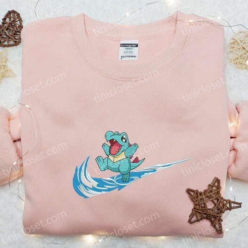 Totodile x Nike Anime Embroidered Sweatshirt – Pokemon Hoodie B Gift for Men Women Birthday Gift Ideas