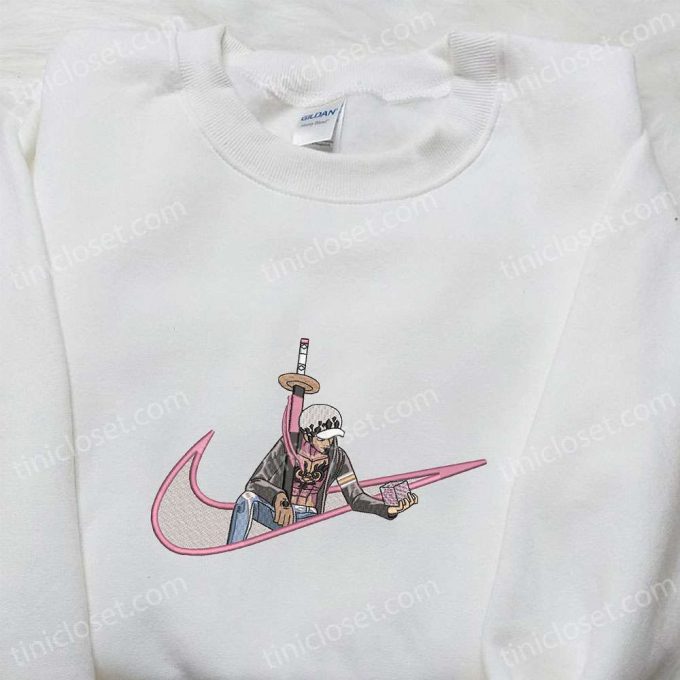 Trafalgar D Water Law X Swoosh Anime Embroidered Hoodie – B Gift For Men Women One Piece Birthday Gift Idea