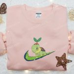 Anime Embroidered Hoodie: Turtwig x Swoosh Cool Clothing & B Gift for Men Women Family Gift Ideas