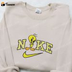 Disney Characters Embroidered Sweatshirt & T-Shirt: Unique Tweety x Nike D Gift for Men Women Ideal family gift – Shop Now!