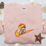 Typhlosion x Swoosh Anime Embroidered Hoodie – B Gift for Men Women Pokemon Gift for Family