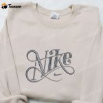 Typography x Nike Embroidered Sweatshirt: B Gift for Men Women Birthday Gift Ideas Nike Inspired Hoodie