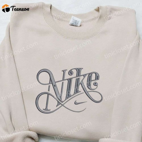 Typography x Nike Embroidered Sweatshirt: B Gift for Men Women Birthday Gift Ideas Nike Inspired Hoodie