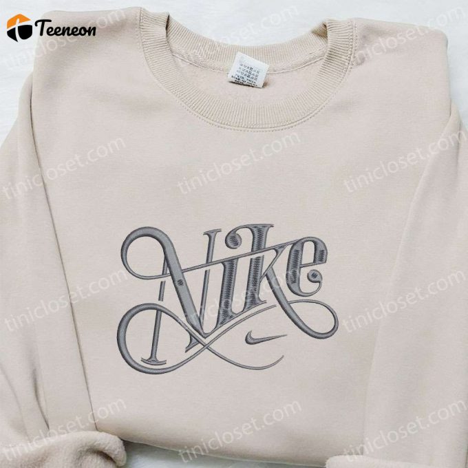 Typography X Nike Embroidered Sweatshirt: B Gift For Men Women Birthday Gift Ideas Nike Inspired Hoodie