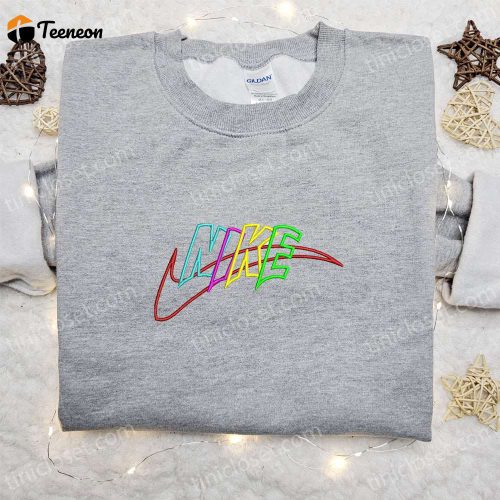 Uplift Colorful Nike Embroidered Hoodie & Shirt: B Gift for Men Women Gift Ideas for Family