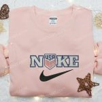 USA x Nike Embroidered Hoodie: National Flag D Gift for Men Women Perfect Family Gift Idea