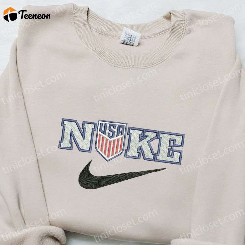 USA x Nike Embroidered Hoodie: National Flag D Gift for Men Women Perfect Family Gift Idea