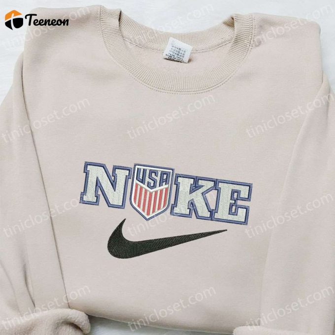 Usa X Nike Embroidered Hoodie: National Flag D Gift For Men Women Perfect Family Gift Idea