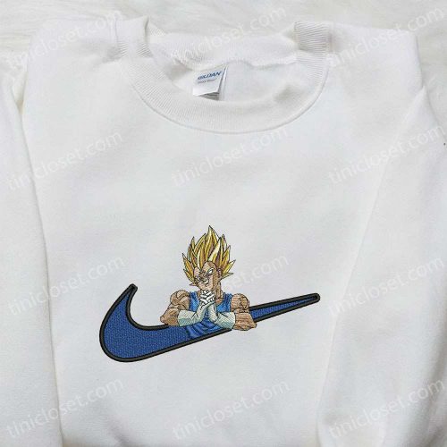 Vegeta Super Saiyan x Swoosh Anime Hoodie – Cool Embroidered Clothing B Gift for Men Women Family Gift