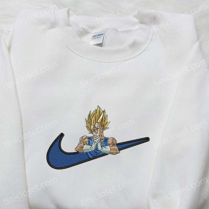 Vegeta Super Saiyan X Swoosh Anime Hoodie – Cool Embroidered Clothing B Gift For Men Women Family Gift