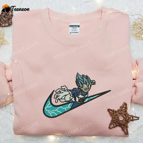 Vegeta x Swoosh Anime Embroidered Hoodie: Cool Anime Clothing Perfect Family Gift – Shop Now!