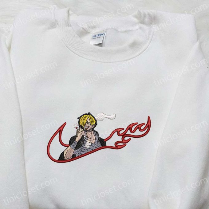 Vinsmoke Sanji X Swoosh Anime Hoodie: Cool Embroidered Clothing Perfect Family Gift