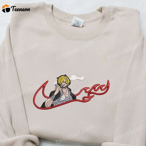 Vinsmoke Sanji x Swoosh Anime Hoodie: Cool Embroidered Clothing Perfect Family Gift